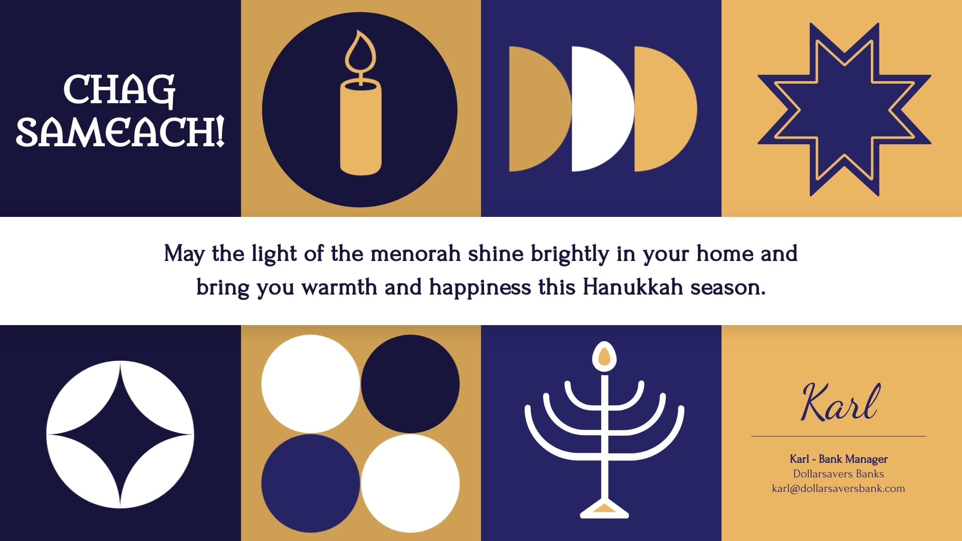 Manager Hanukkah Greeting Card Template