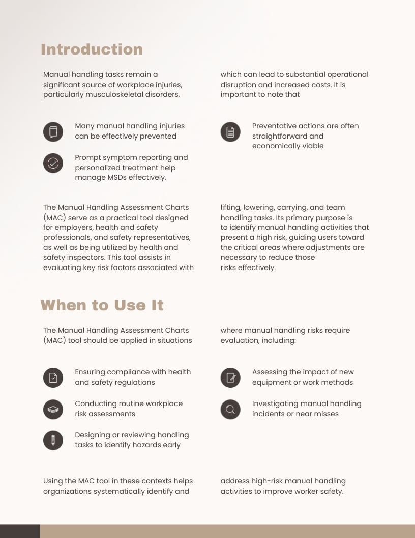 Manual Handling Assessment Chart Worksheet Template - Slide 2 Manual Handling Assessment Chart Worksheet Template - Slide 2