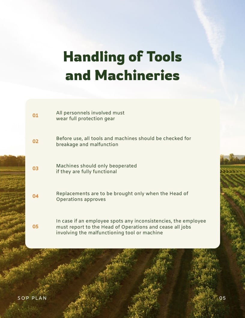 Manufacturing Company SOP Plan