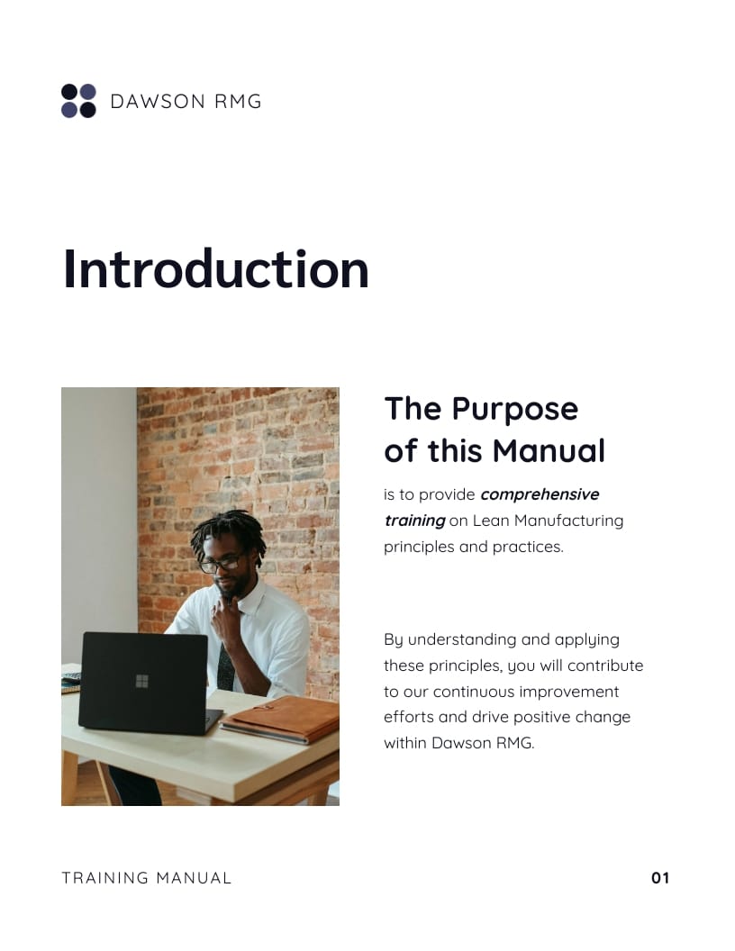 Manufacturing Employee Training Manual Template - Slide 3 Manufacturing Employee Training Manual Template - Slide 3