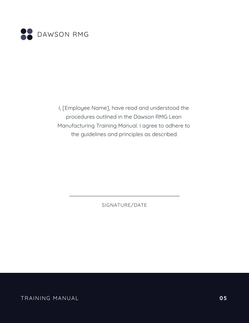 Manufacturing Employee Training Manual Template - Slide 7 Manufacturing Employee Training Manual Template - Slide 7