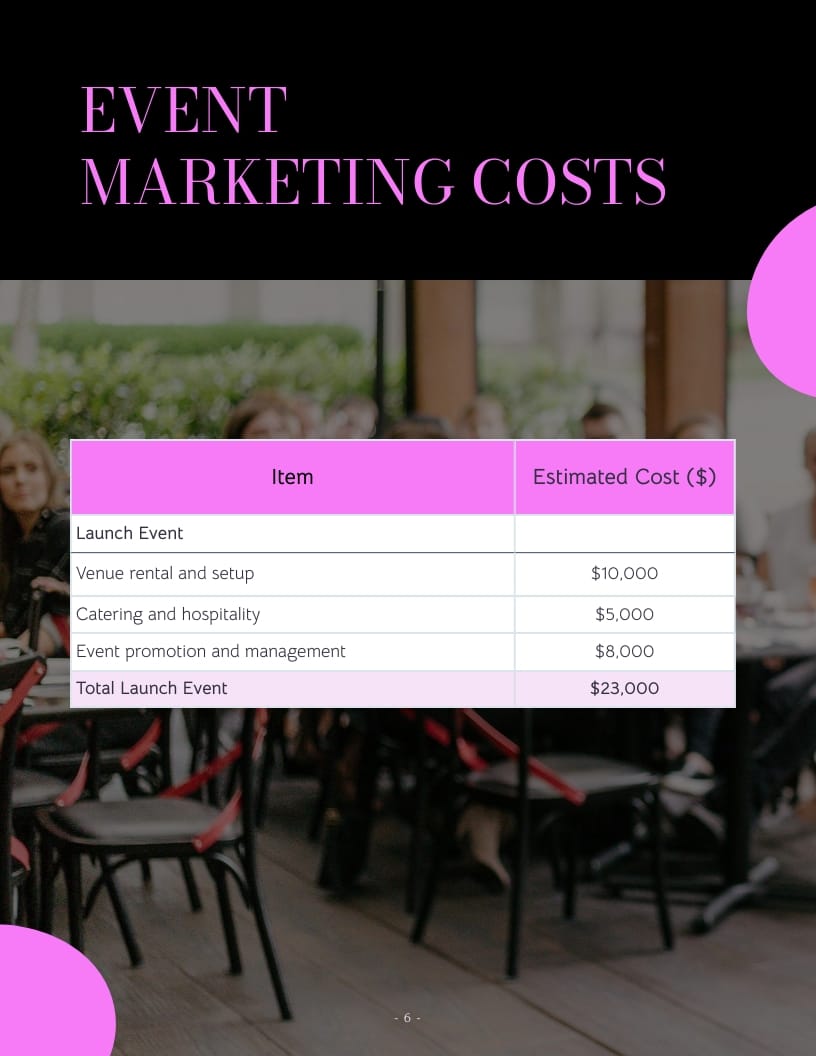 Marketing Budget Launch Proposal Template - Slide 6 Marketing Budget Launch Proposal Template - Slide 6