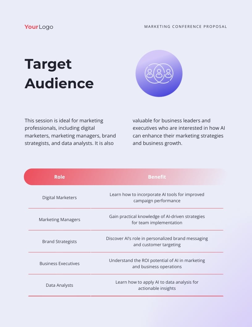 Marketing Conference Proposal Template - Slide 5 Marketing Conference Proposal Template - Slide 5