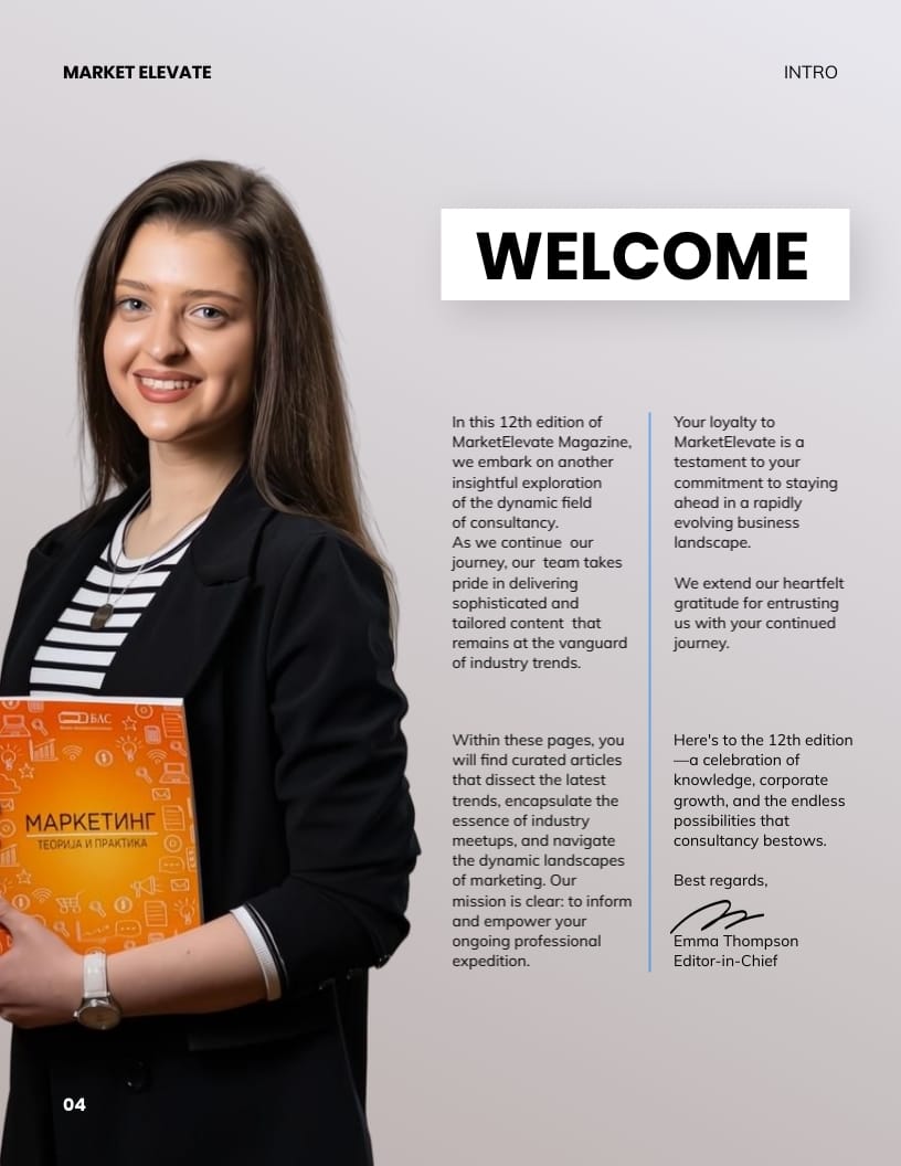 Marketing Consultancy Magazine Template - Slide 4 Marketing Consultancy Magazine Template - Slide 4
