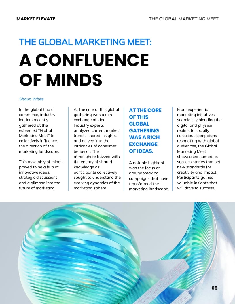 Marketing Consultancy Magazine Template - Slide 5 Marketing Consultancy Magazine Template - Slide 5