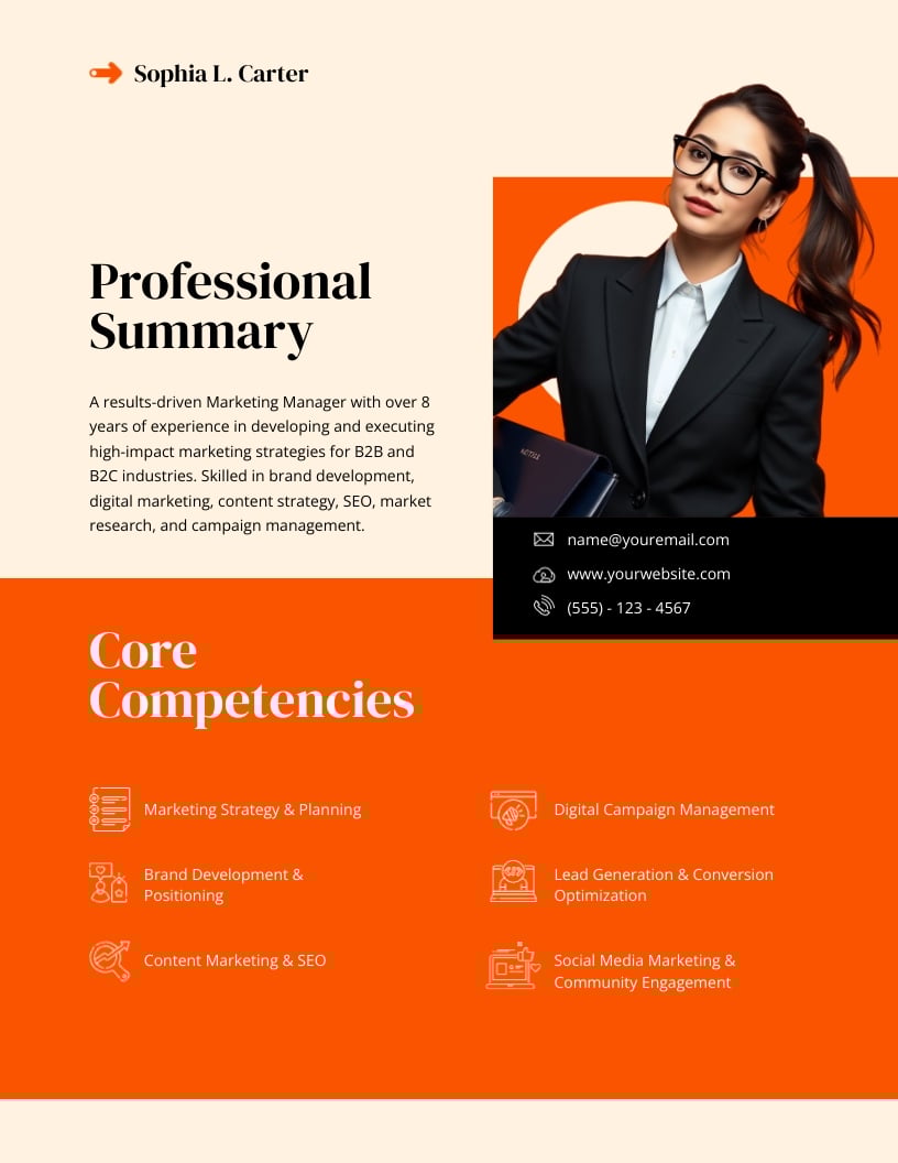 Marketing Manager Portfolio Template - Slide 2 Marketing Manager Portfolio Template - Slide 2