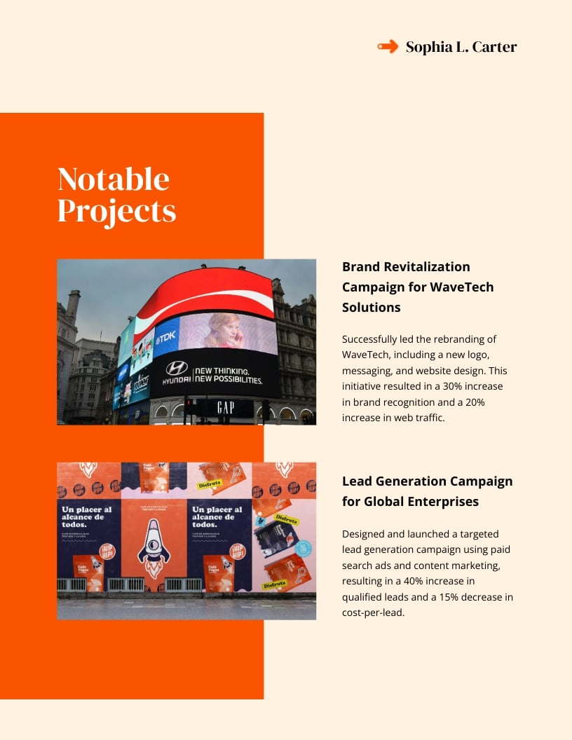 Marketing Manager Portfolio Template - Slide 3 Marketing Manager Portfolio Template - Slide 3