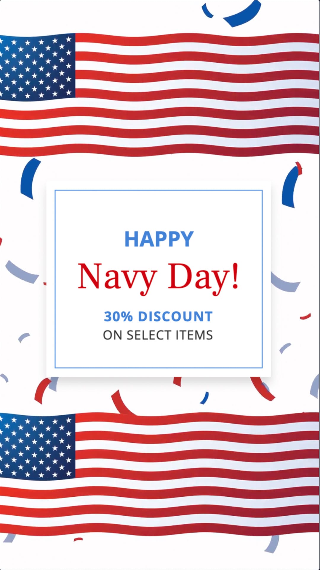 Marketing Navy Day Greeting Card Vertical Template