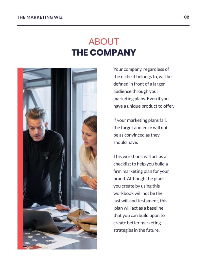 Marketing Plan Workbook Template - Slide 3 Marketing Plan Workbook Template - Slide 3