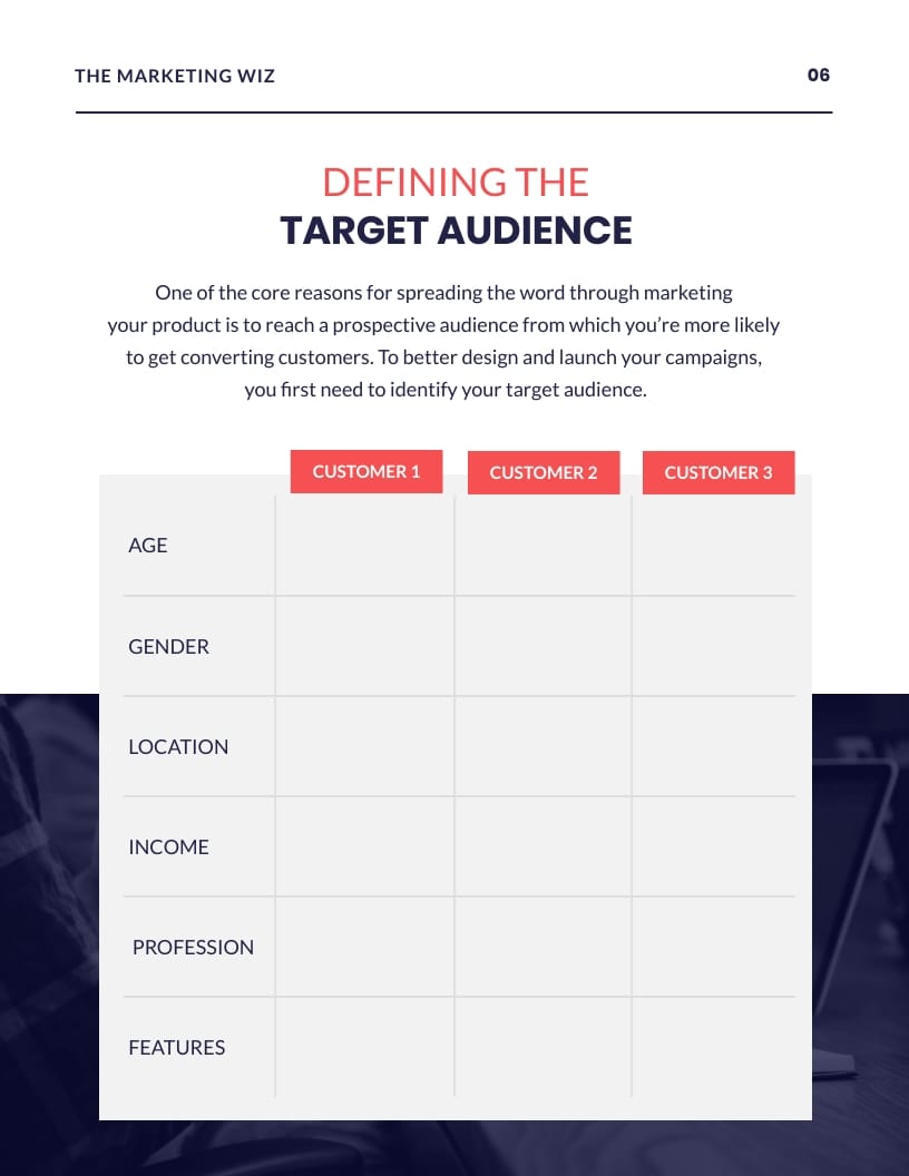 Marketing Plan Workbook Template - Slide 7 Marketing Plan Workbook Template - Slide 7