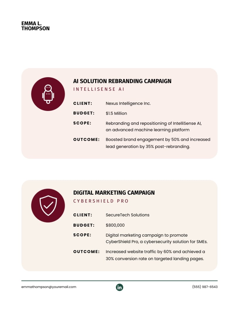 Marketing Project Manager Portfolio Template - Slide 5 Marketing Project Manager Portfolio Template - Slide 5