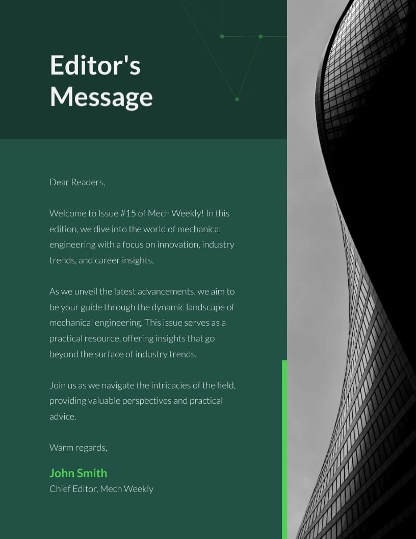 Mechanical Engineering Magazine Template - Slide 4 Mechanical Engineering Magazine Template - Slide 4