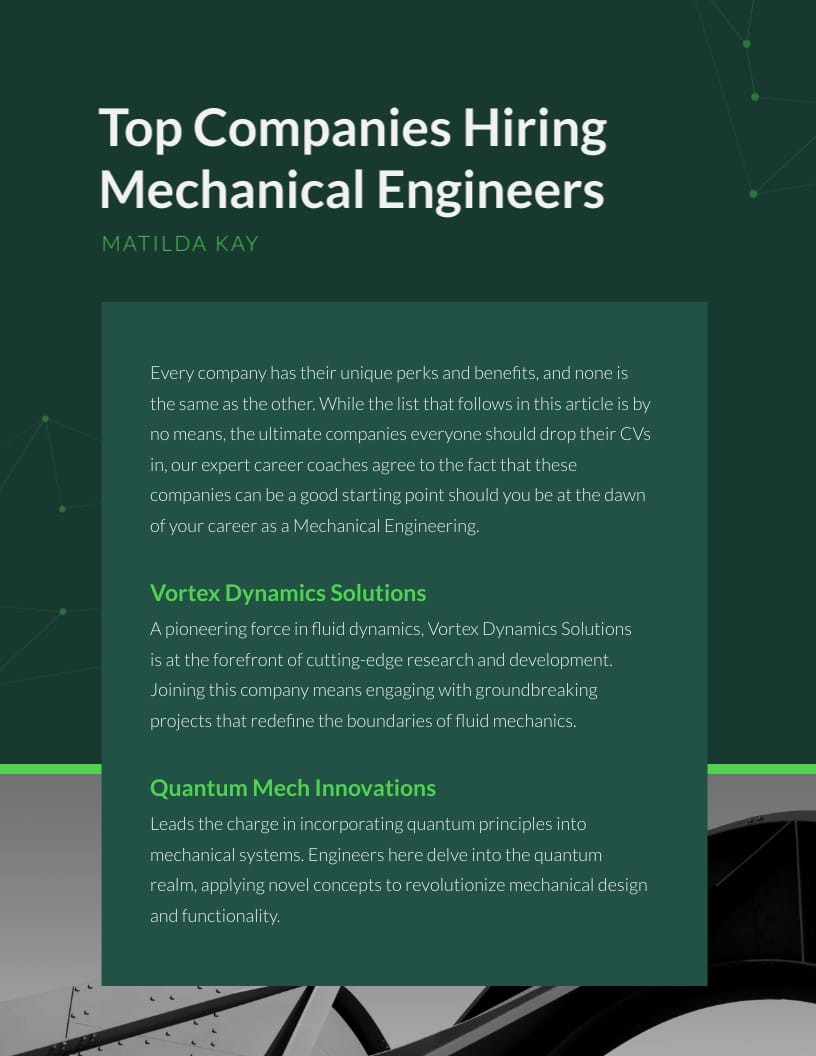 Mechanical Engineering Magazine Template - Slide 5 Mechanical Engineering Magazine Template - Slide 5