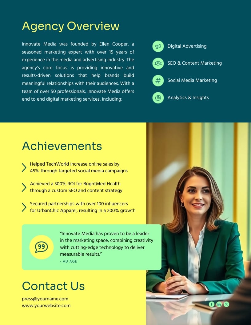 Media Press Kit Template - Slide 2 Media Press Kit Template - Slide 2