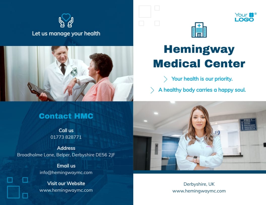 Medical Center Bifold Brochure Template