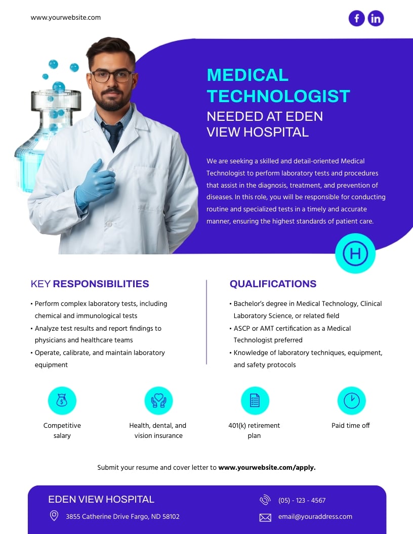 Medical Technologist Job Advertisement Template