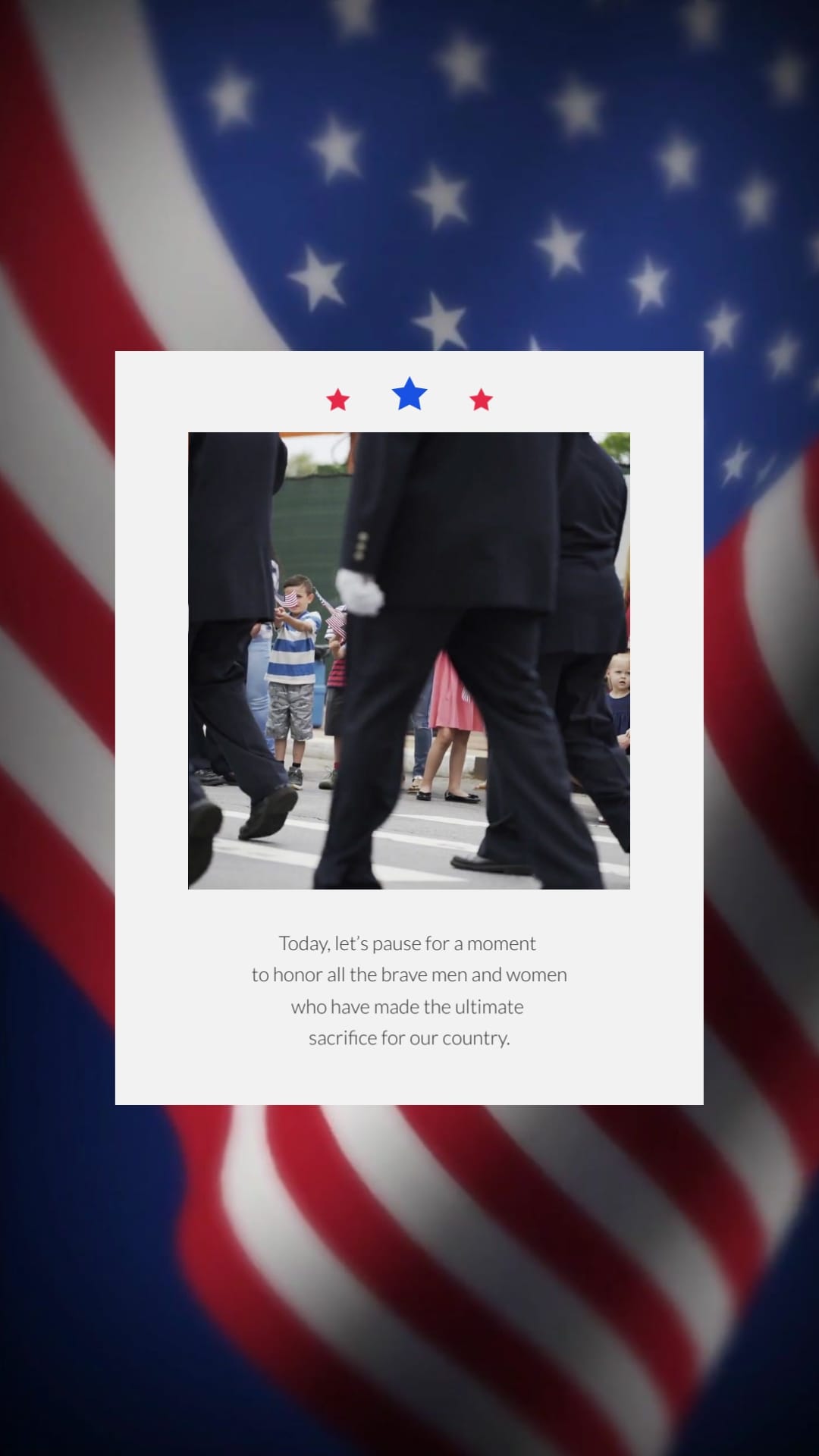 Memorial Day Event Greeting Card Vertical Template