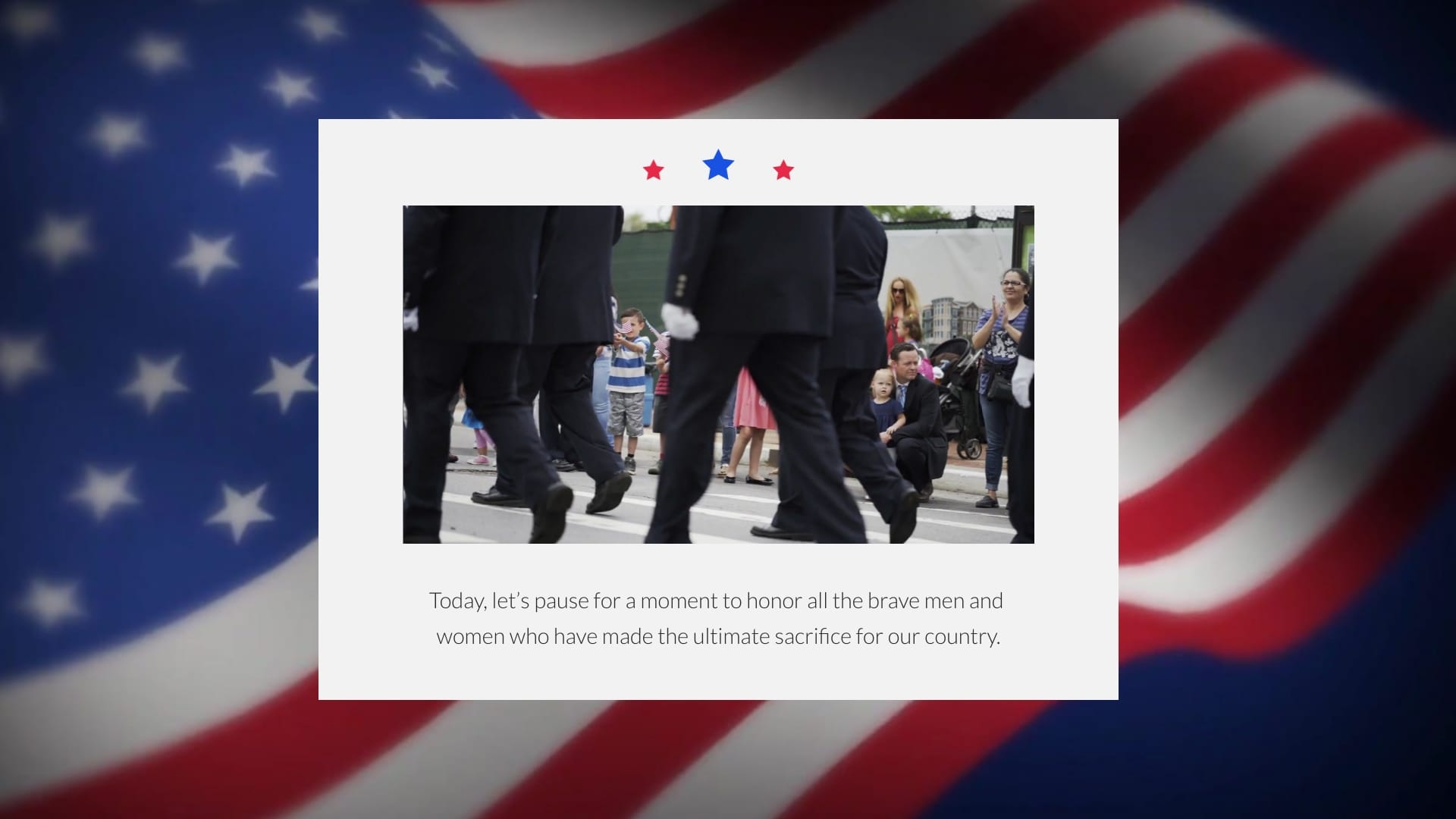 Memorial Day Event Greeting Card Template