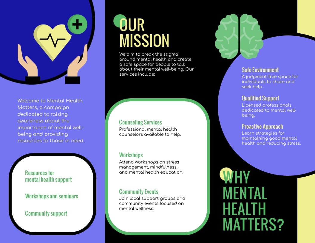 Mental Health Campaign Brochure Template - Slide 2 Mental Health Campaign Brochure Template - Slide 2