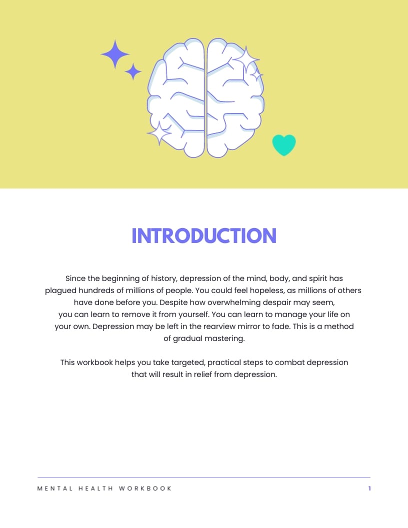 Mental Health Workbook Template - Slide 3 Mental Health Workbook Template - Slide 3