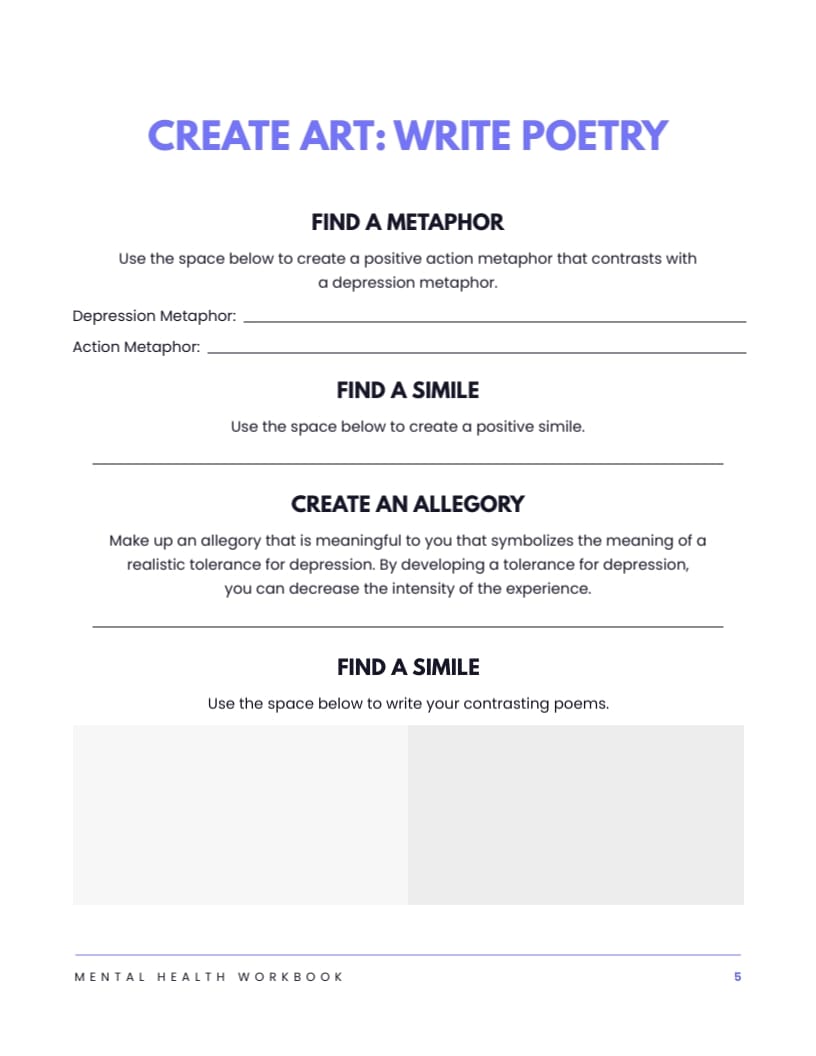 Mental Health Workbook Template - Slide 8 Mental Health Workbook Template - Slide 8