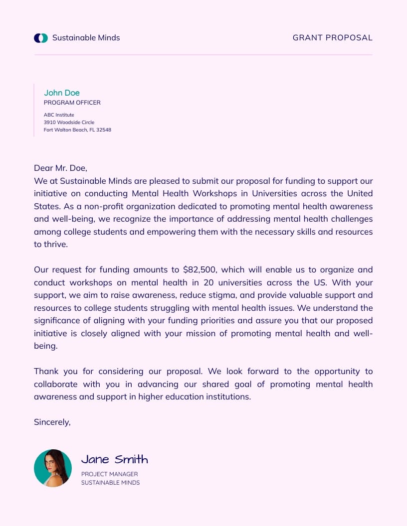 Mental Health Workshop Grant Proposal