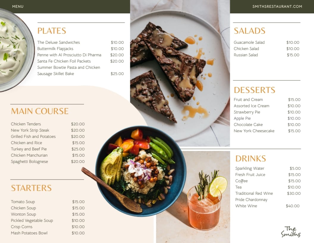 Menu Bifold Brochure Template - Slide 2 Menu Bifold Brochure Template - Slide 2