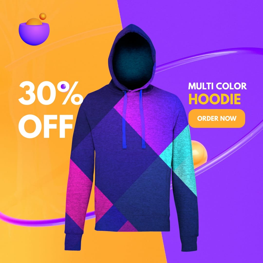 Merchandise Promo Hoodie Mockup Square Template