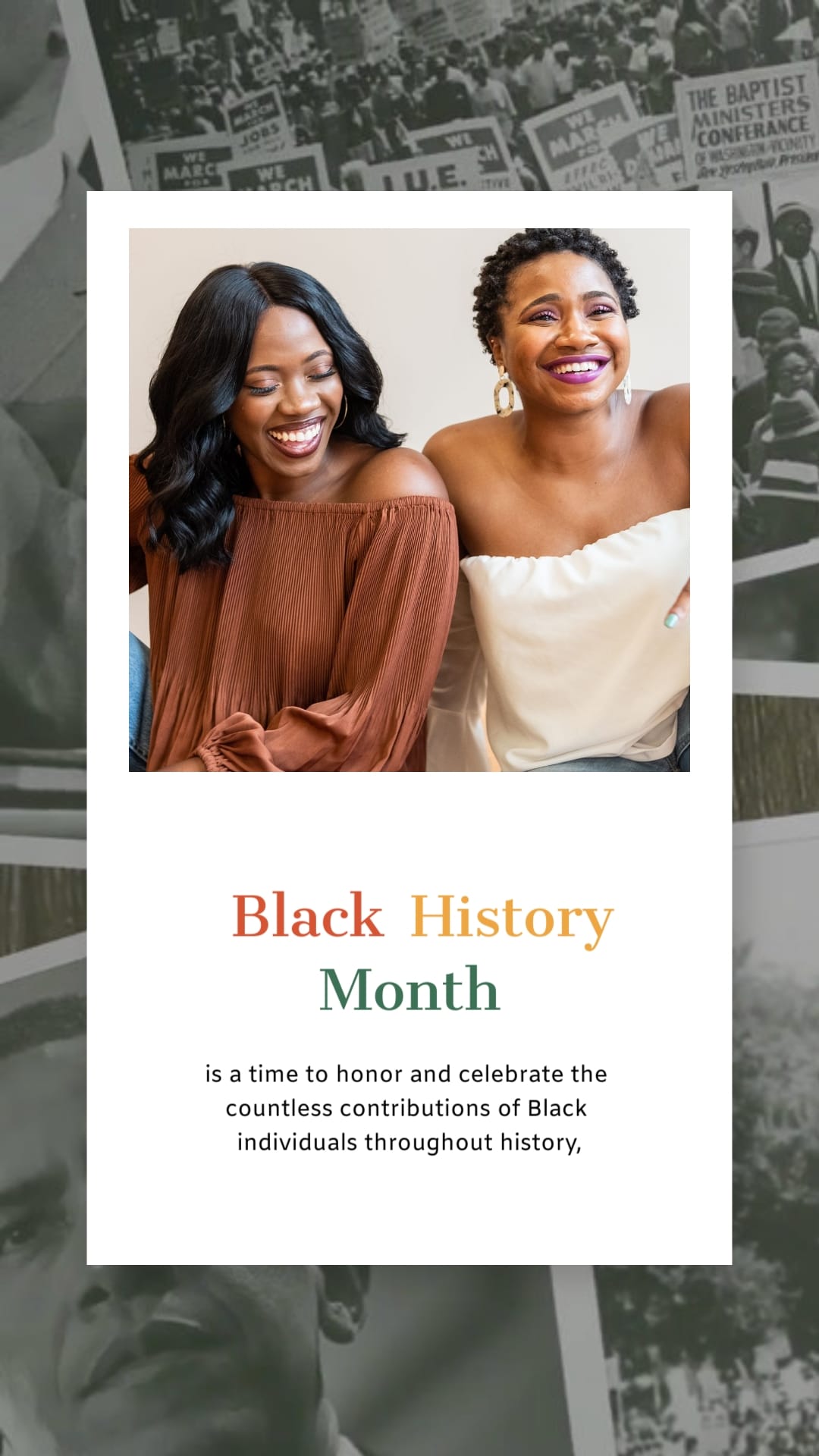 Minimalist African American Greeting Card Vertical Template