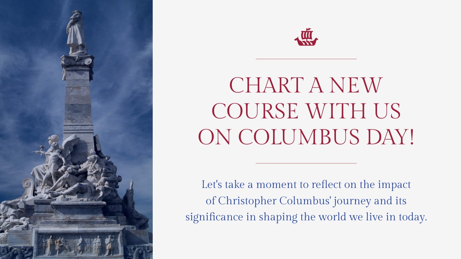 Minimalist Columbus Day Greeting Card Template