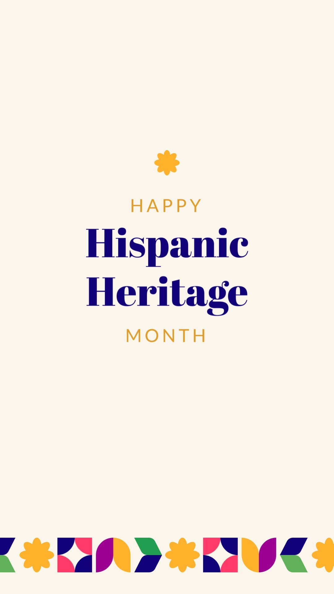 Minimalist Hispanic Heritage Month Greeting Card Vertical Template