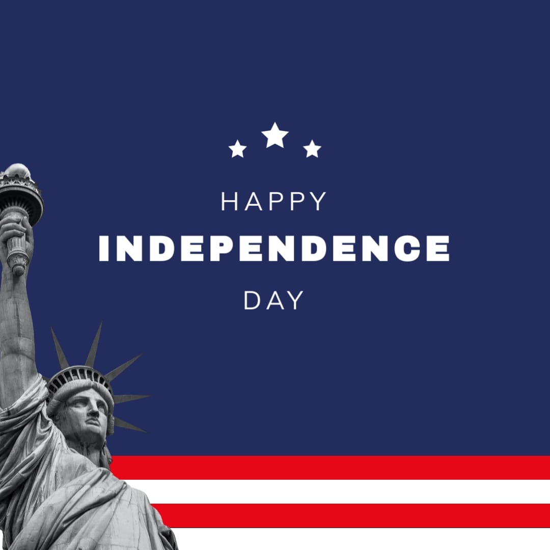 Minimalist Independence Day Greeting Card Square Template