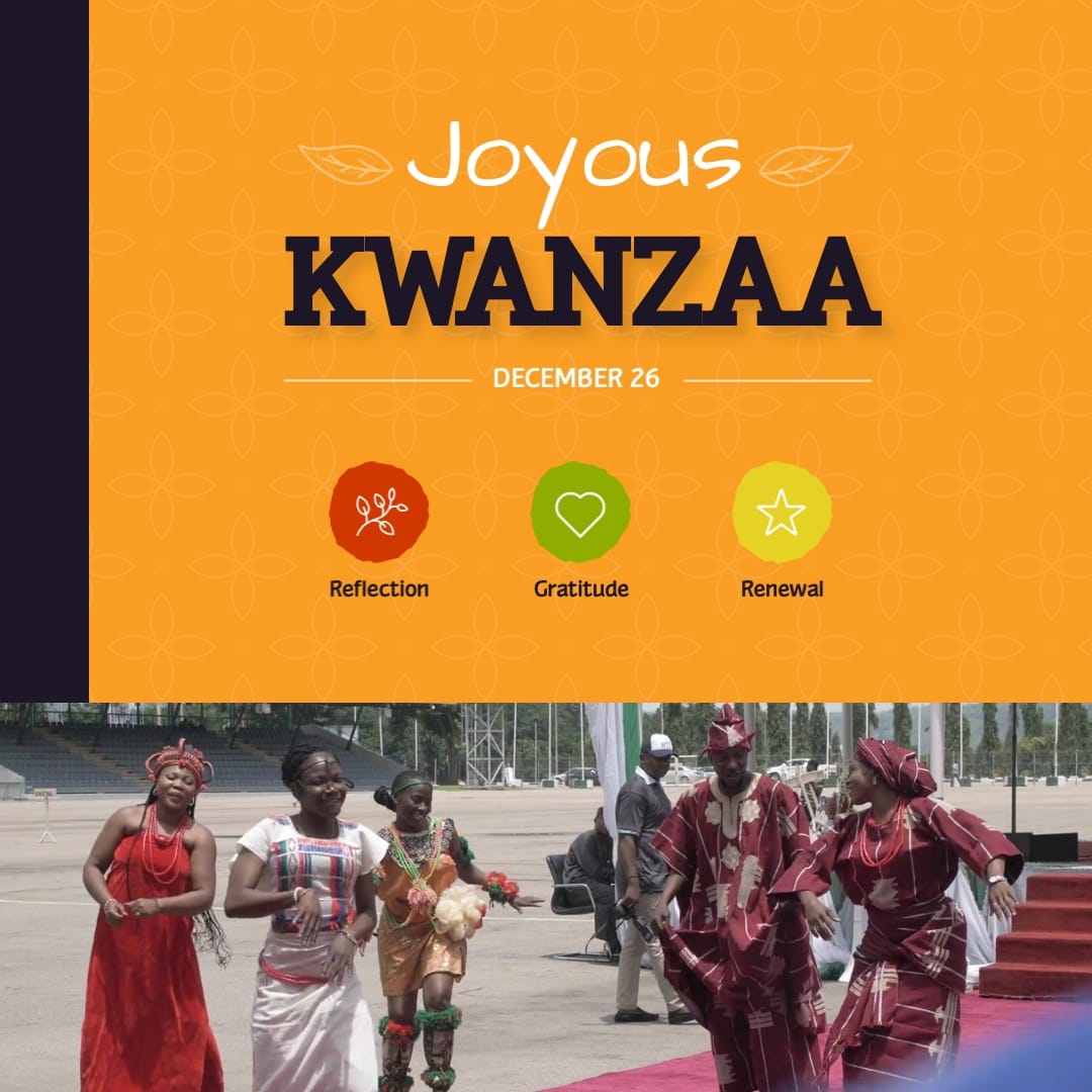 Minimalist Kwanzaa Greeting Card Square Template