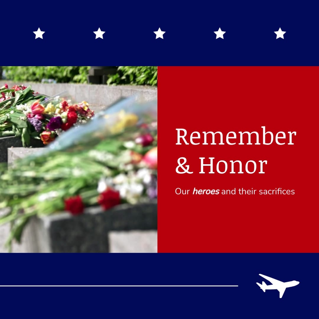 Minimalist Memorial Day Greeting Card Square Template