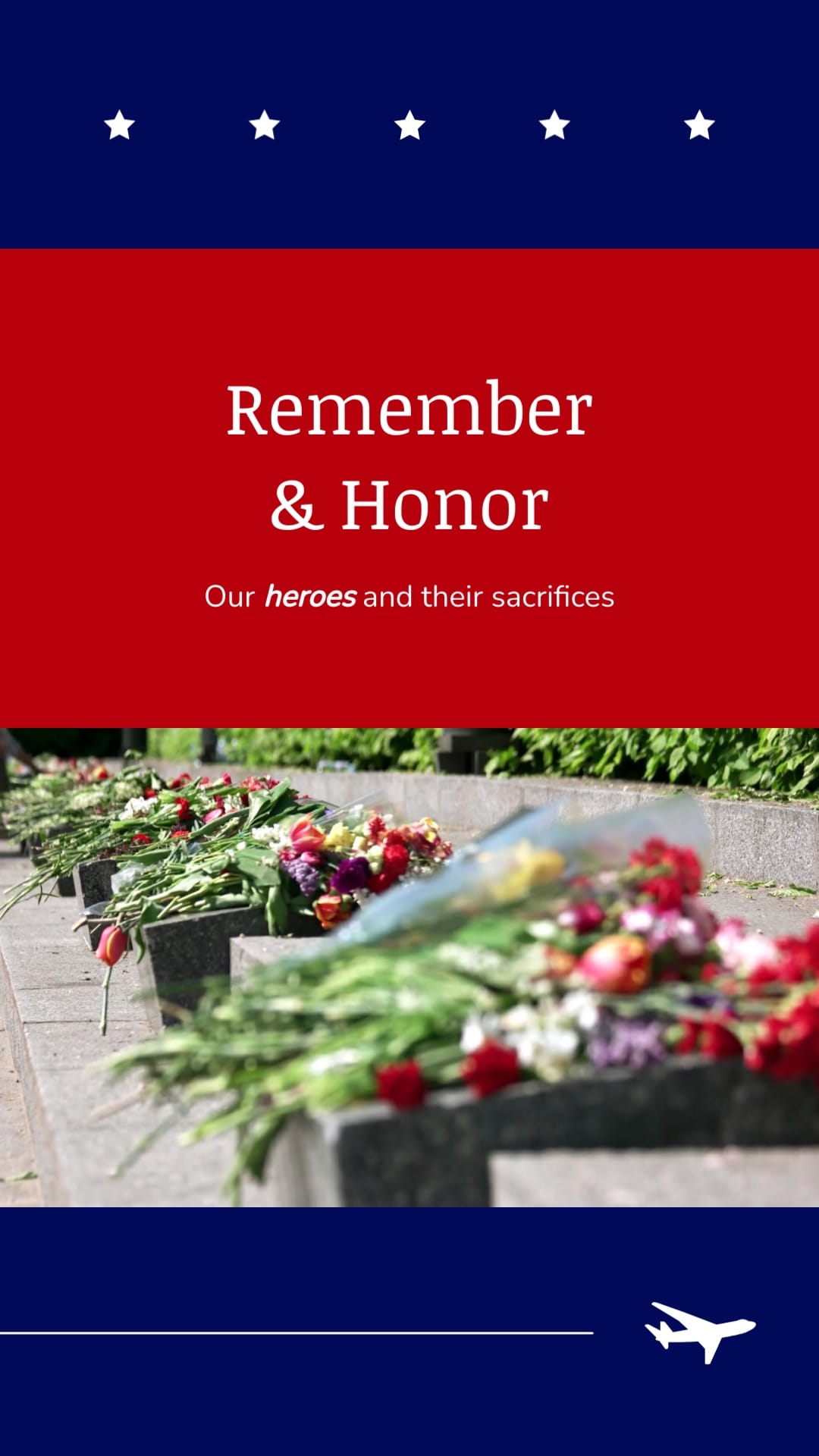 Minimalist Memorial Day Greeting Card Vertical Template