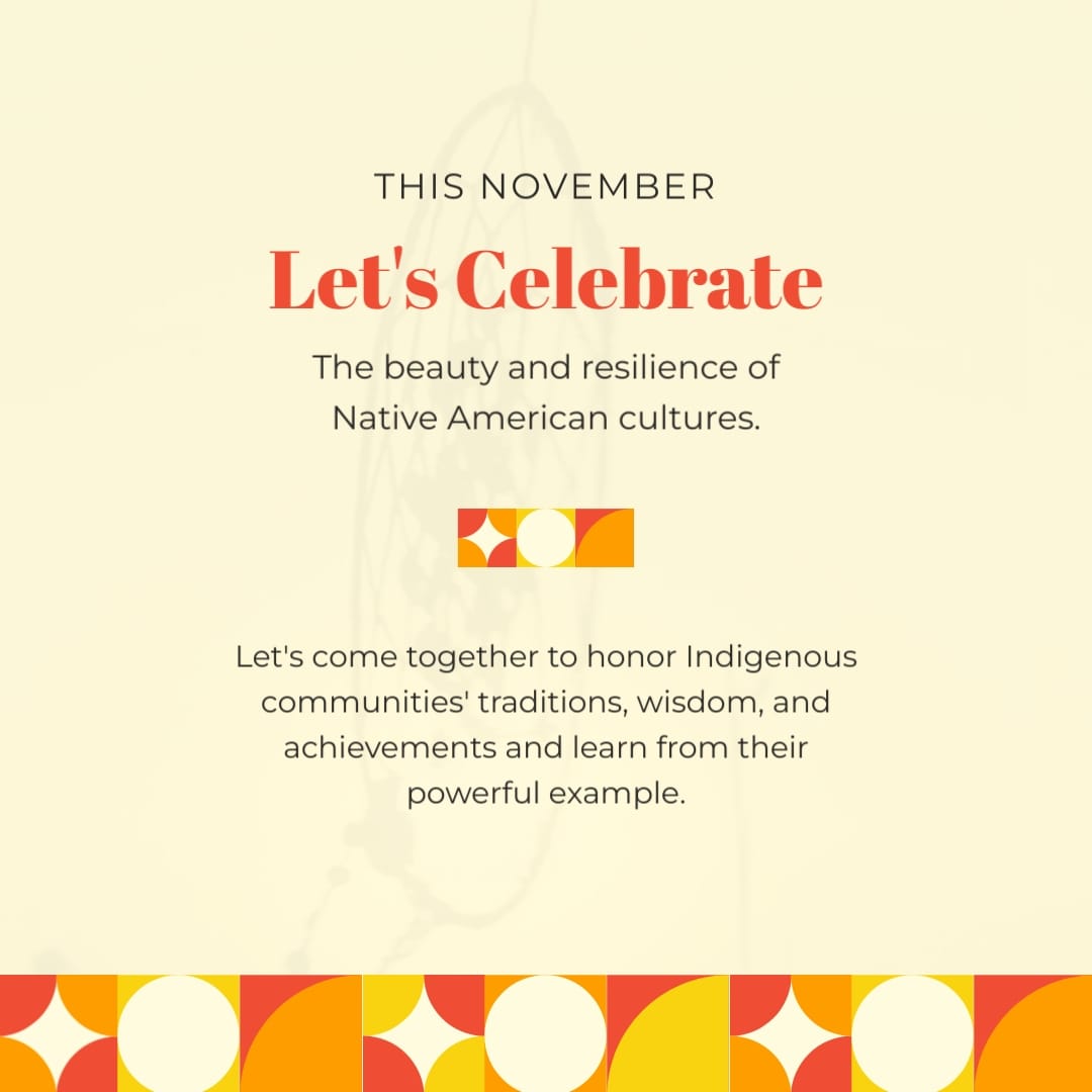 Minimalist National Native American Heritage Greeting Card Square Template