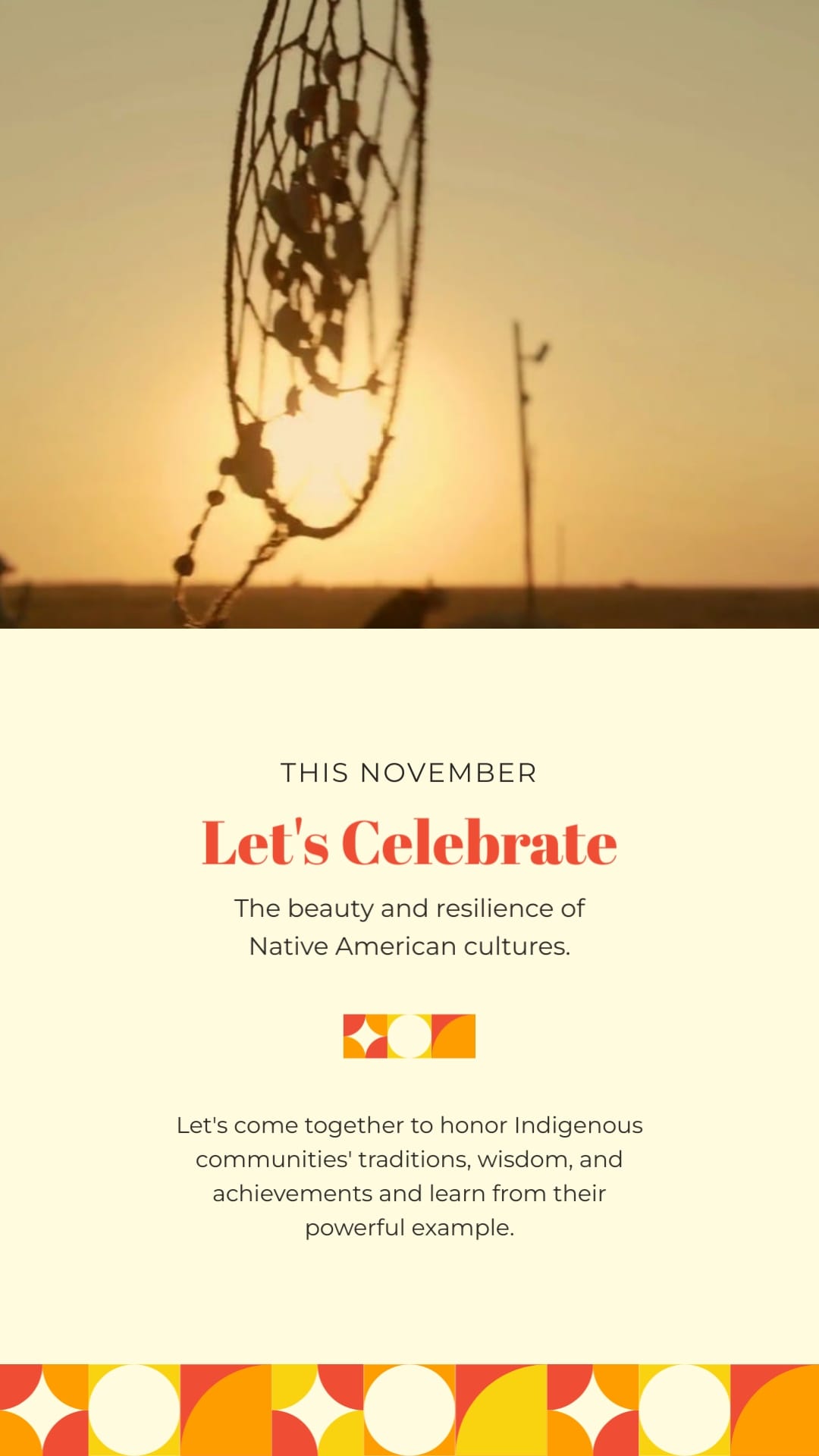 Minimalist National Native American Heritage Greeting Card Vertical Template