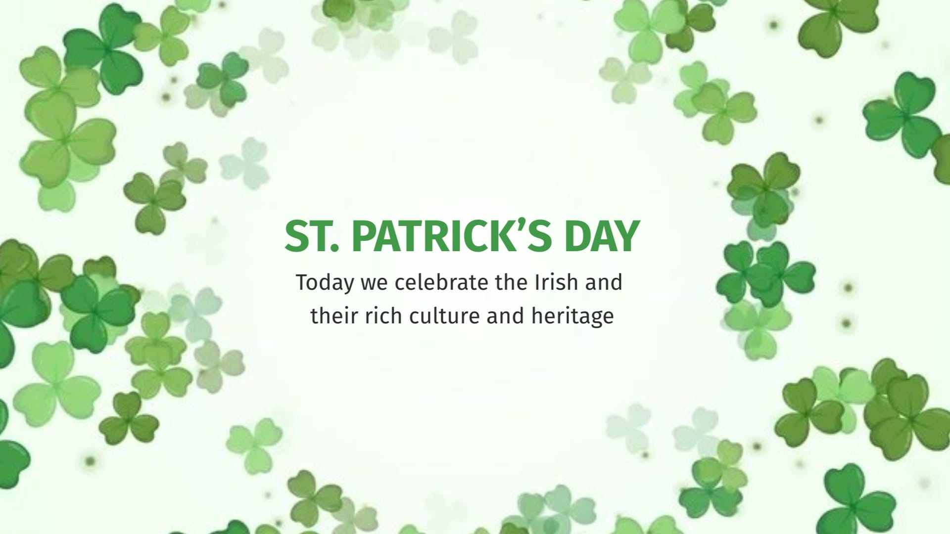 Minimalist St Patricks Day Greeting Card Template