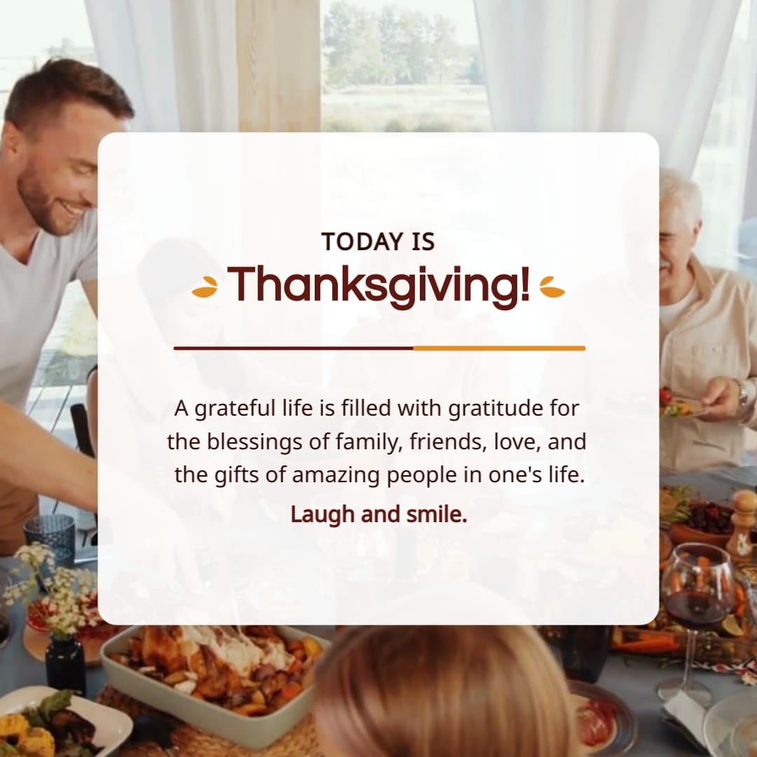Minimalist Thanksgiving Greeting Card Square Template