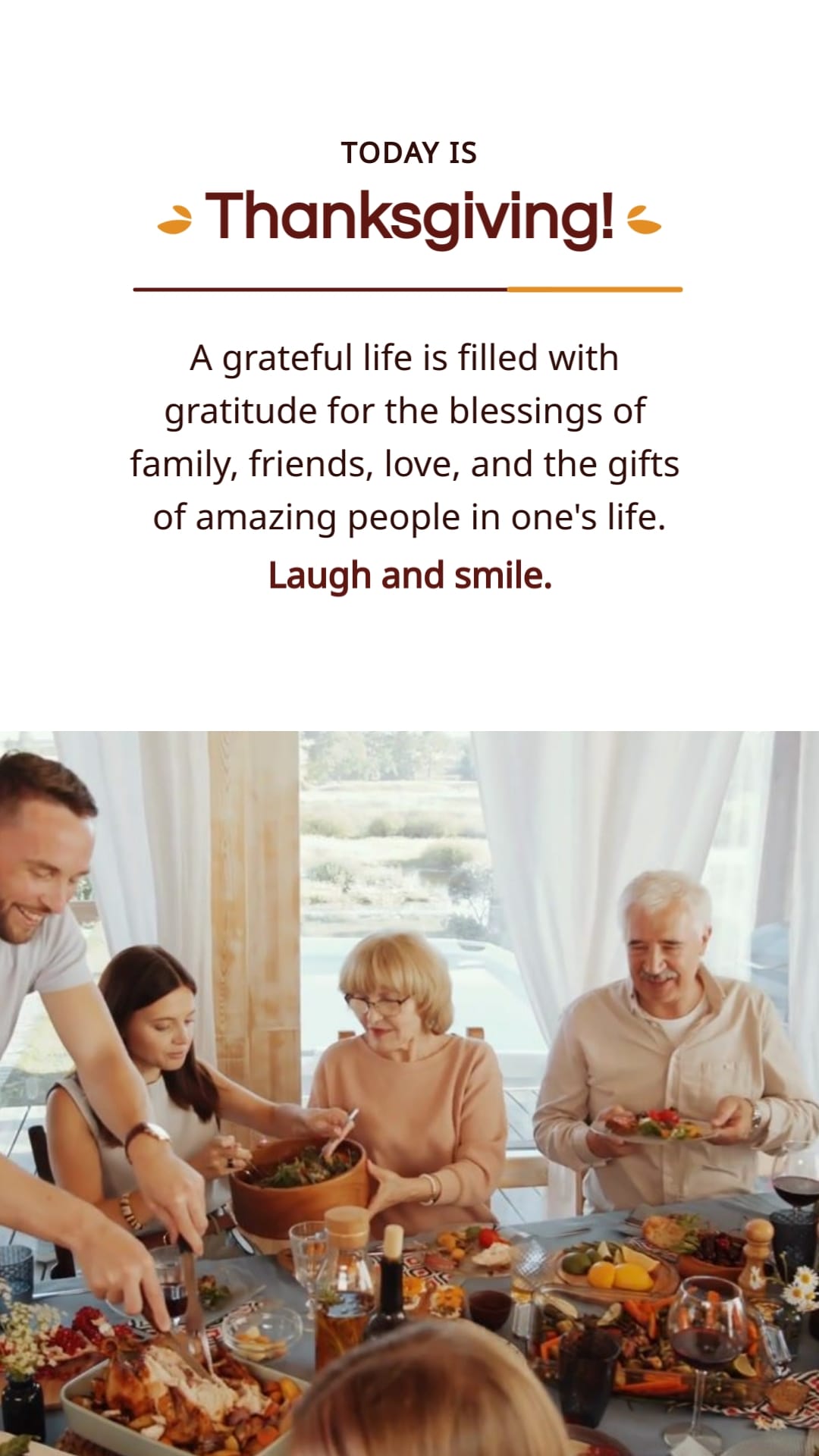 Minimalist Thanksgiving Greeting Card Vertical Template