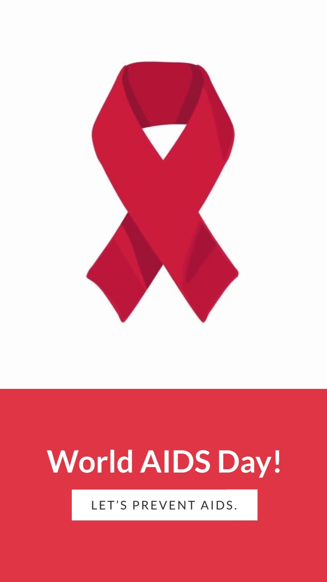 Minimalist World AIDS Day Greeting Card Vertical Template