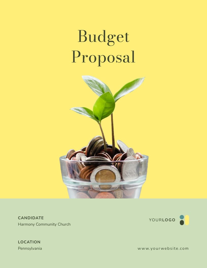 Ministry One Page Budget Proposal Template