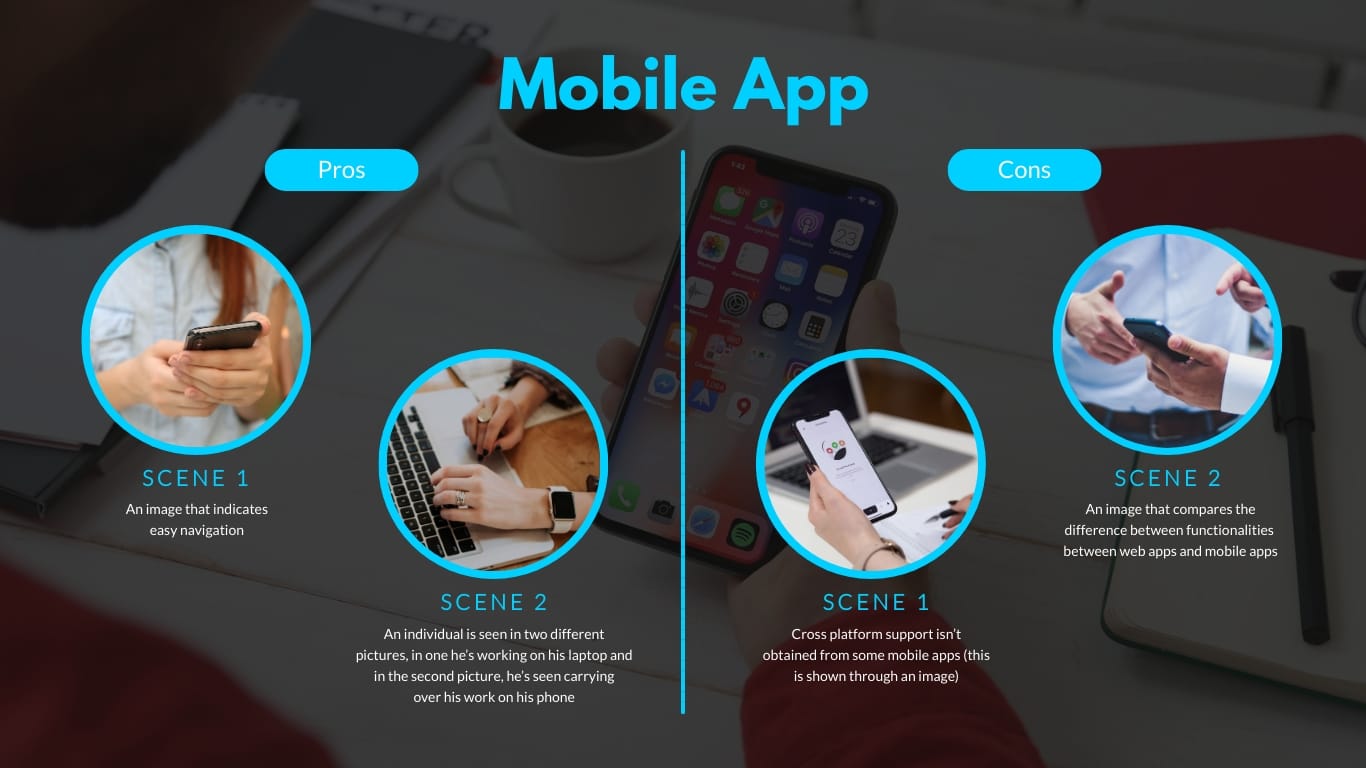 Mobile App Pros and Cons Storyboard