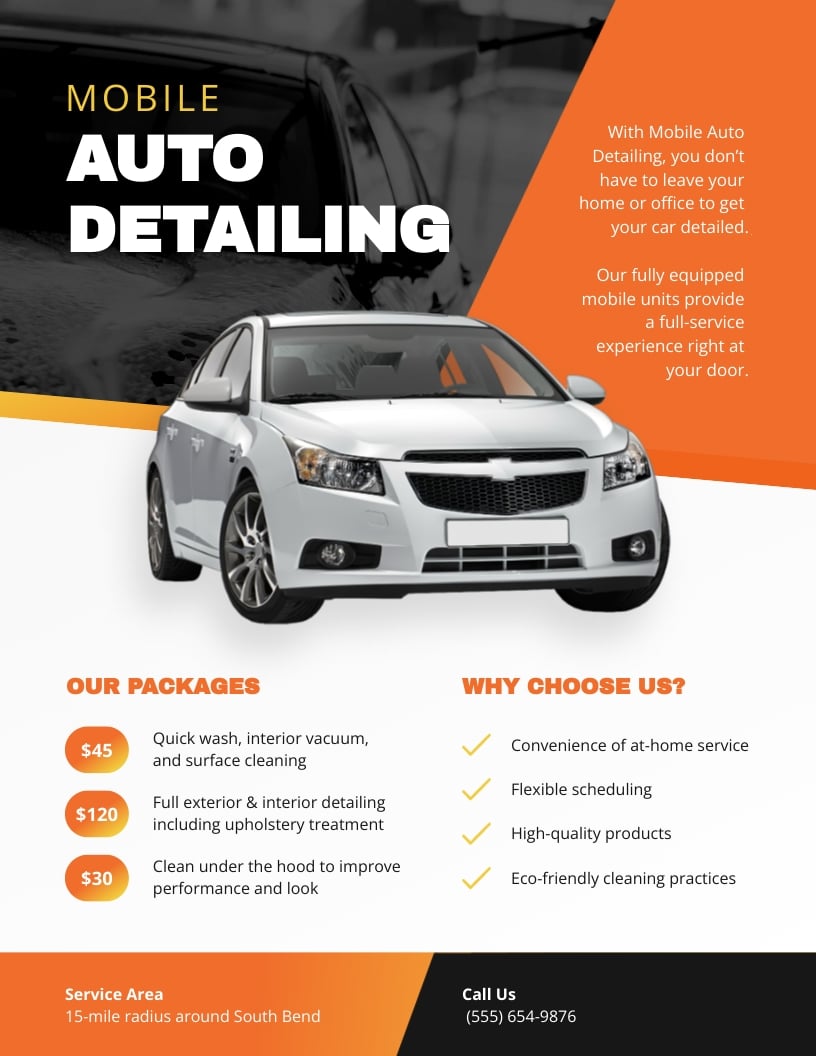 Mobile Car Detailing Flyer Template