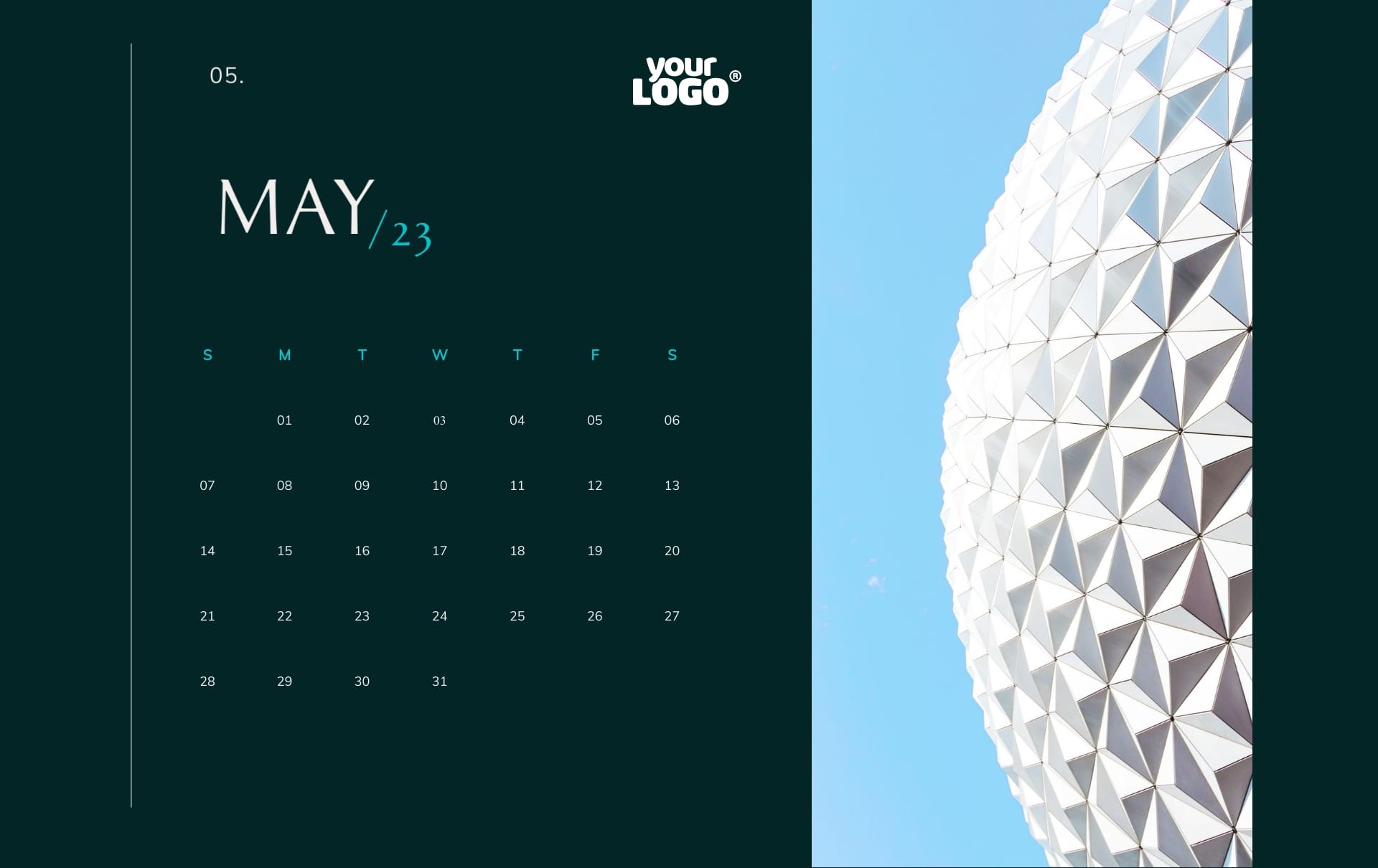 Modern Calendar Template - Slide 5 Modern Calendar Template - Slide 5