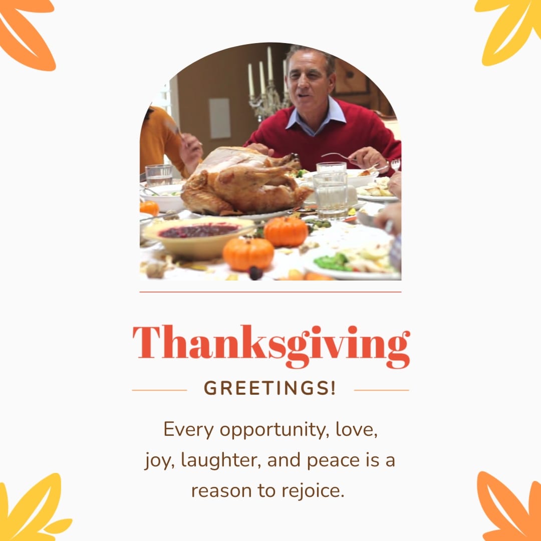 Modern Elegant Thanksgiving Day Greeting Card Square Template