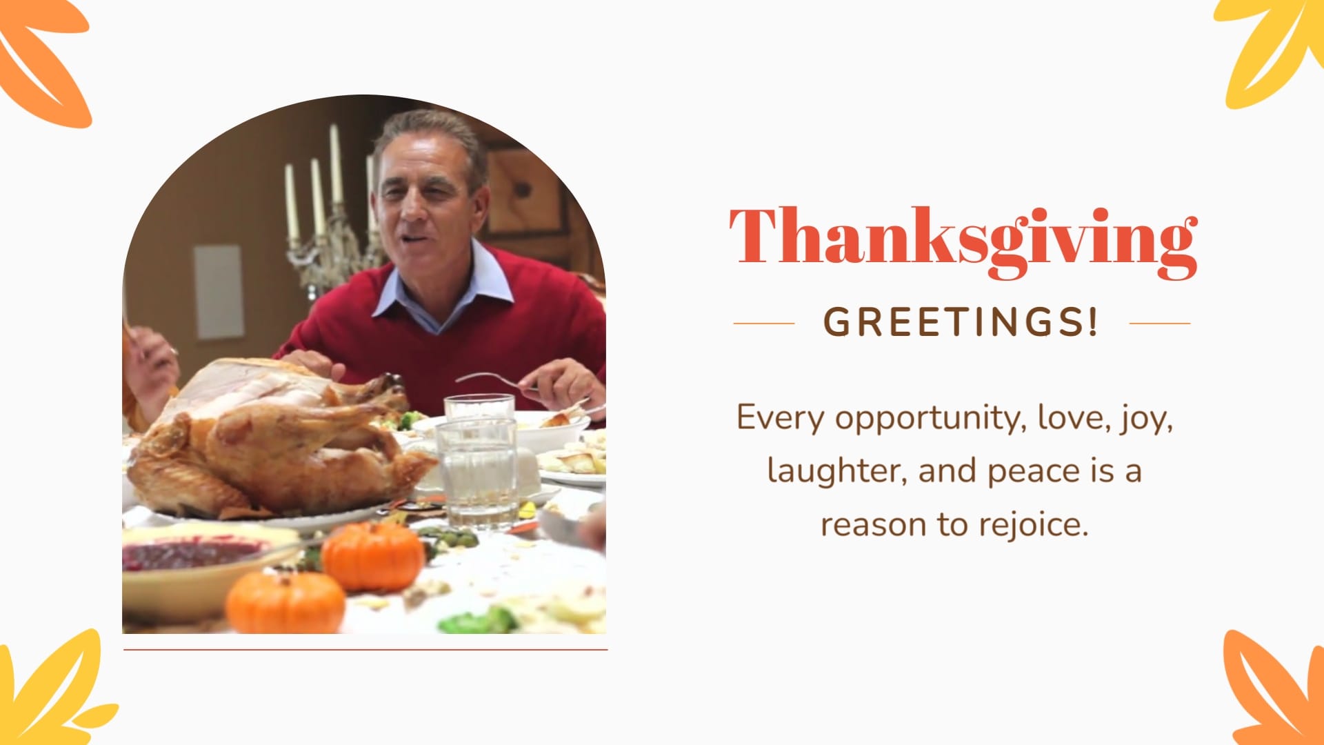 Modern Elegant Thanksgiving Day Greeting Card Template
