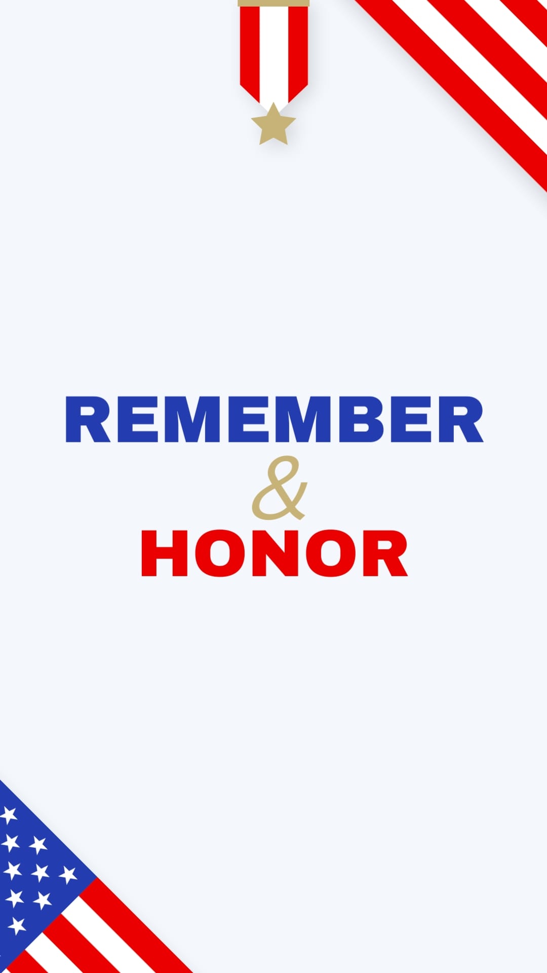 Modern Memorial Day Greeting Card Vertical Template