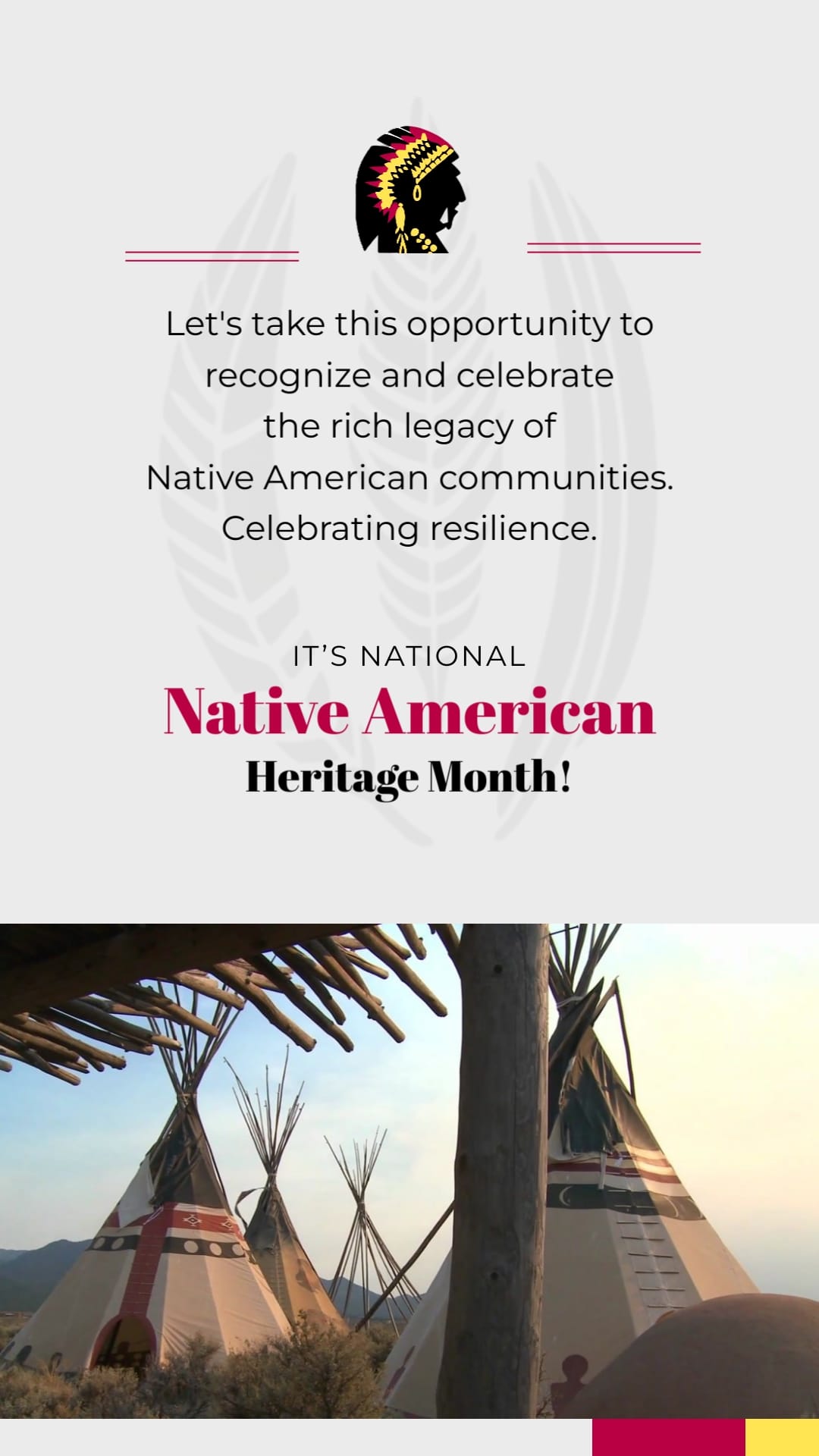 Modern National Native American Heritage Greeting Card Vertical Template