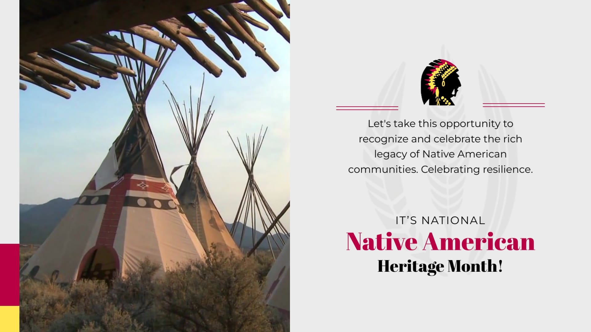 Modern National Native American Heritage Greeting Card Template
